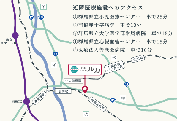 近隣医療施設へのアクセス